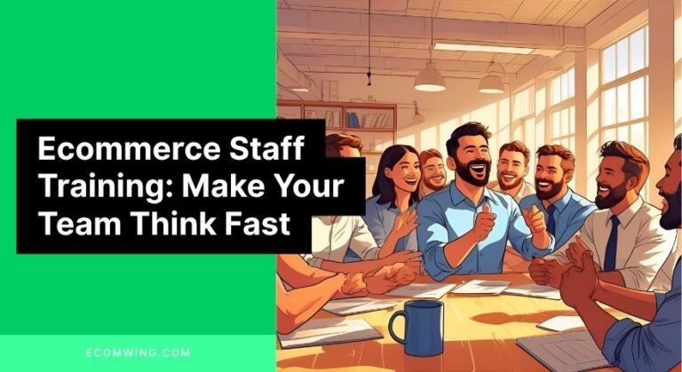 Illustration of an ecommerce manager teaching team the 131 Method during ecommerce staff training session.
