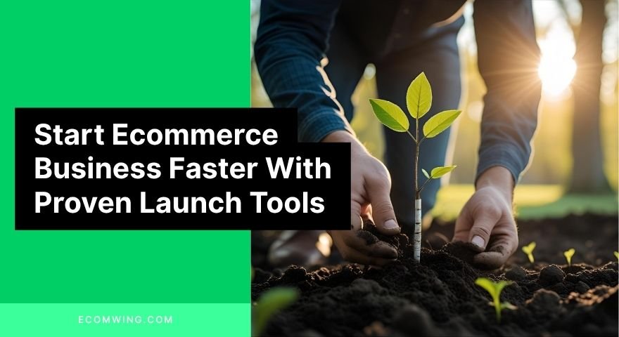 Person planting a small sapling symbolising Start Ecommerce Business growth and future shade.