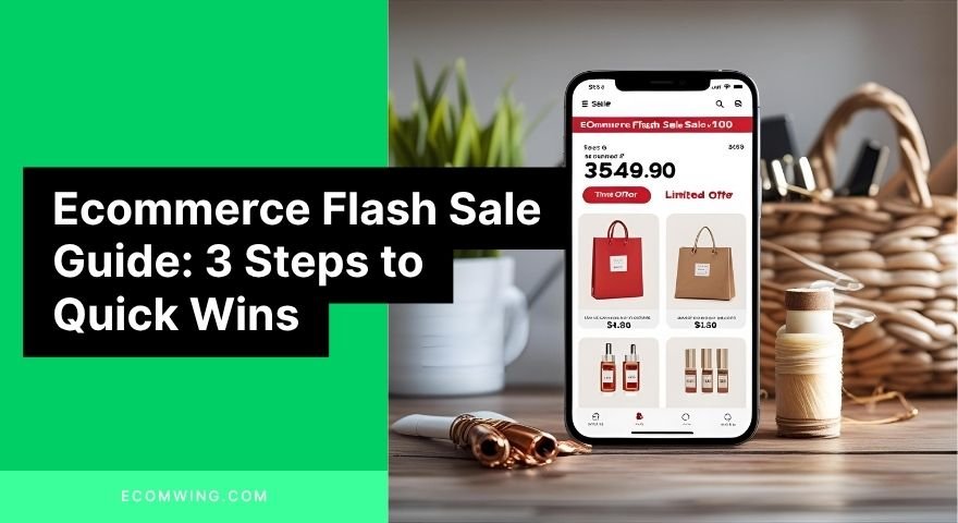 Phone screen with countdown timer and products during Ecommerce flash sale, signalling urgency and 24-hour limited offer.