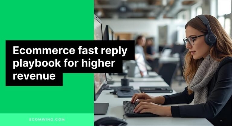 Agent replying to DMs in under 5 minutes, showing an Ecommerce fast reply workflow with scripts.