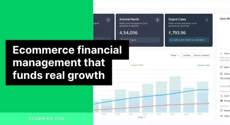 Dashboard showing cash split accounts for Ecommerce financial management