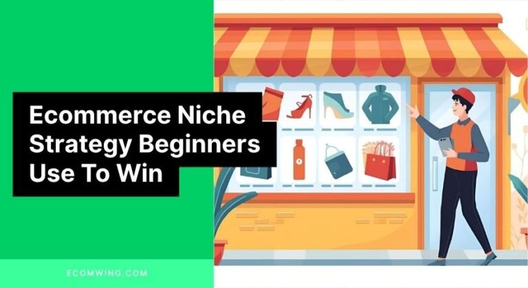 Illustration of a specialist store owner pointing to one product—Ecommerce niche strategy in action for daily sales.