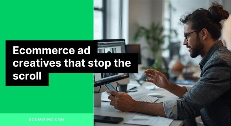 Marketer building Ecommerce ad creatives on a phone video editor to craft hooks that stop the scroll