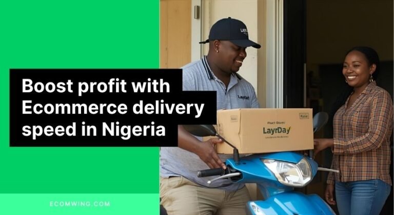 Rider delivers a package in Lagos, showing Ecommerce delivery speed with same day dispatch to a customer at the door.