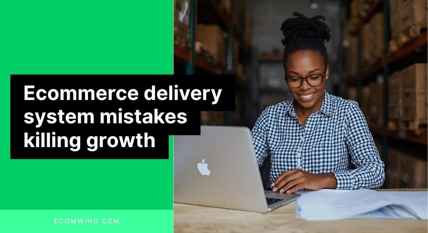 Nigerian Ecommerce owner mapping an Ecommerce delivery system with local stock hubs and riders ready for fast delivery.