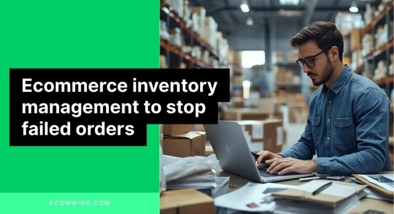 Ecommerce inventory management shown by an ecommerce owner checking product stock levels before scaling ads.