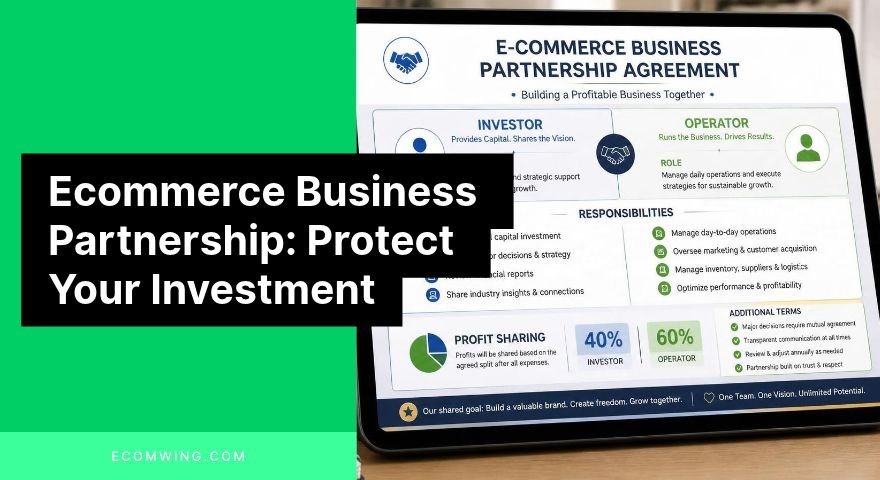 Ecommerce Business Partnership agreement showing investor and operator roles, responsibilities, and profit sharing.